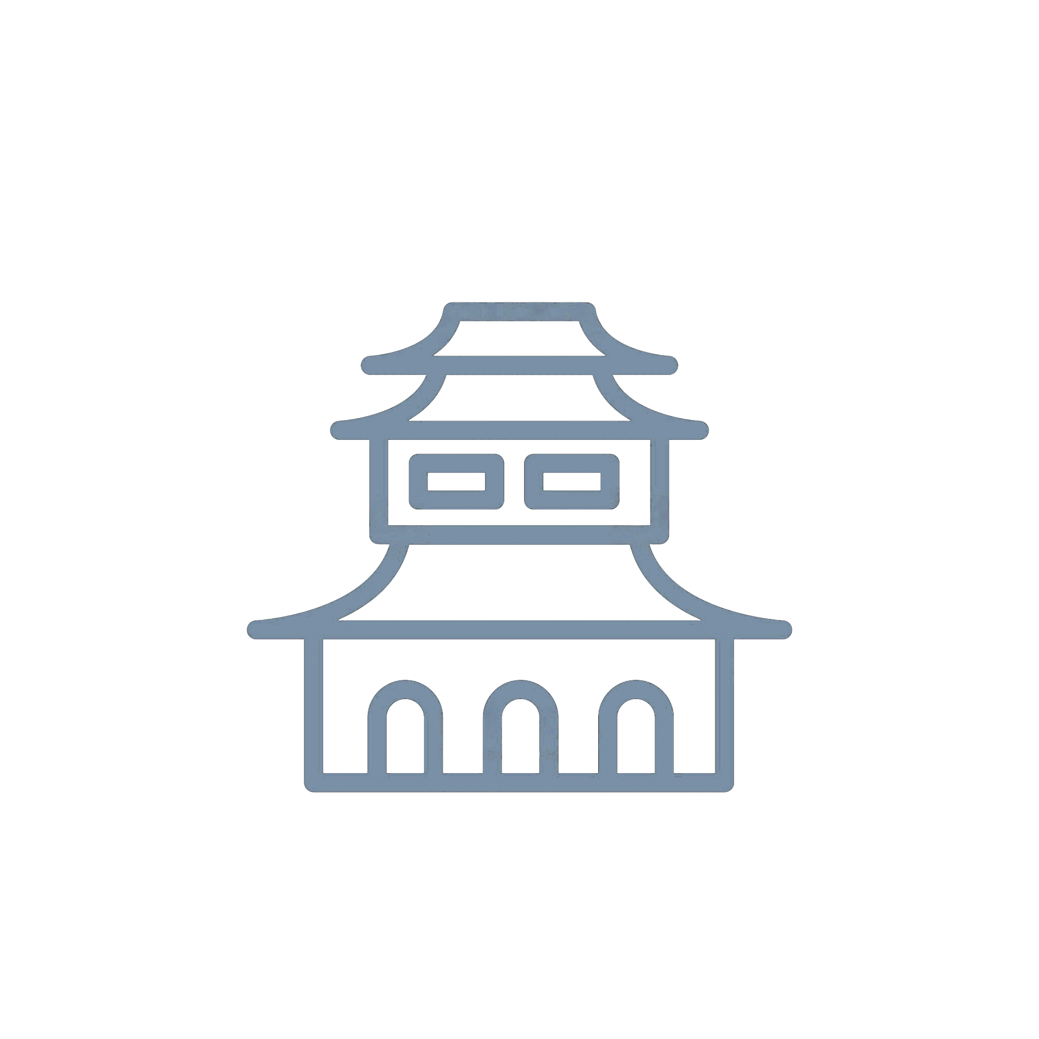 icone d'un temple japonais bleu