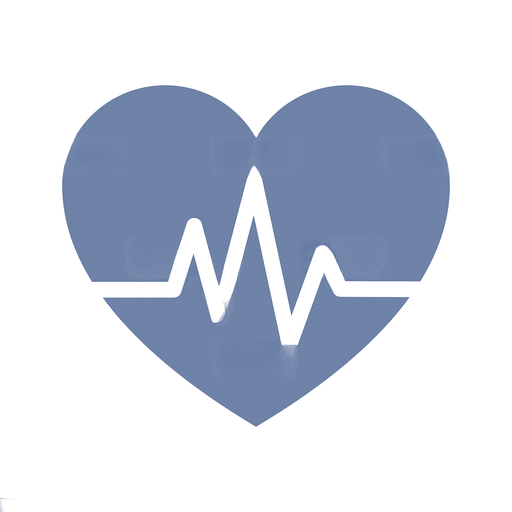 icone d'un cœur bleu avec cardiogramme